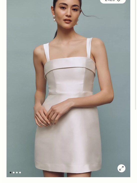 Anthropologie Dresses & Skirts - Anthropologie Ivory Satin Mini Dress